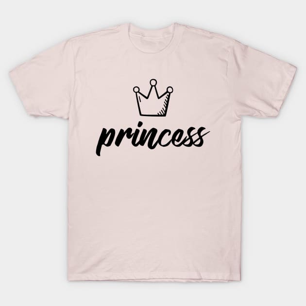 Girl Princess text print with crown T-Shirt by BeckyS23